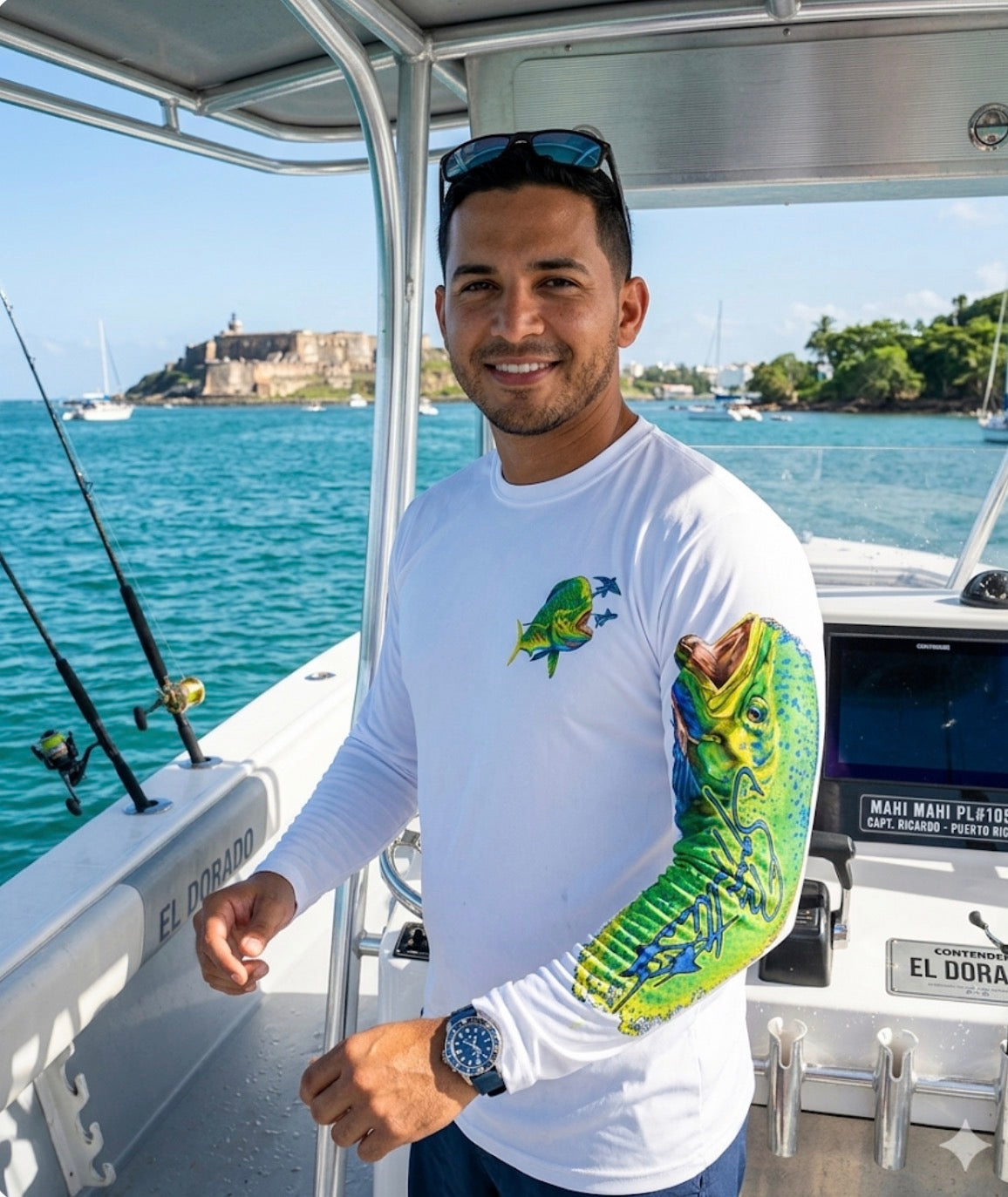 MEN'S UPF 50 + Hooded Sailfish Fishing Shirt - Long Sleeve 119