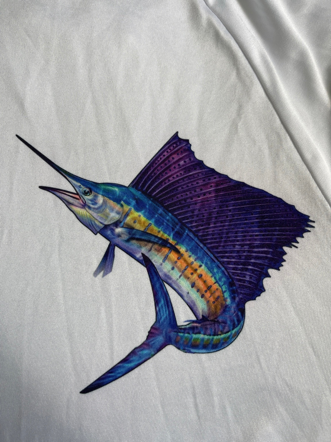 MEN'S UPF 50 + Hooded Sailfish Map Boat Fishing Shirt - Long Sleeve 119