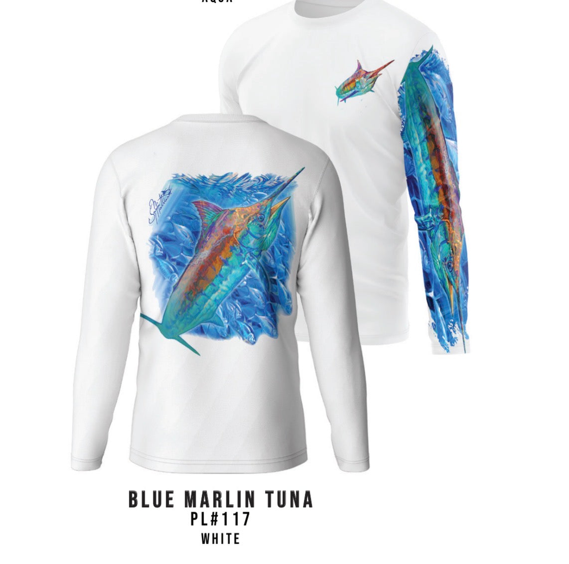 MENS UPF 50+ LONG SLEEVE PERFORMANCE BLUE MARLIN TUNA