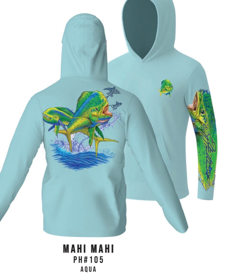 MEN'S UPF 50+ LONG SLEEVE / HOODED MAHI MAHI