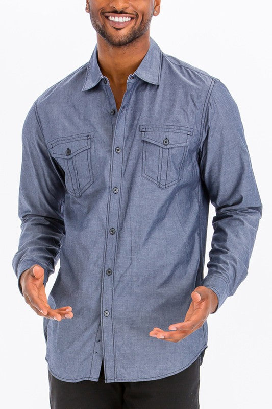 Weiv Men's Casual Long Sleeve Shirts